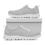 Grey And White Zigzag Pattern Print White Sneakers
