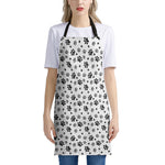 Grey Animal Paw Pattern Print Apron