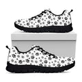 Grey Animal Paw Pattern Print Black Running Shoes