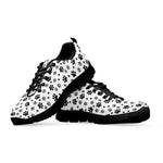 Grey Animal Paw Pattern Print Black Sneakers