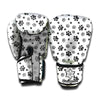 Grey Animal Paw Pattern Print Boxing Gloves