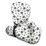 Grey Animal Paw Pattern Print Boxing Gloves