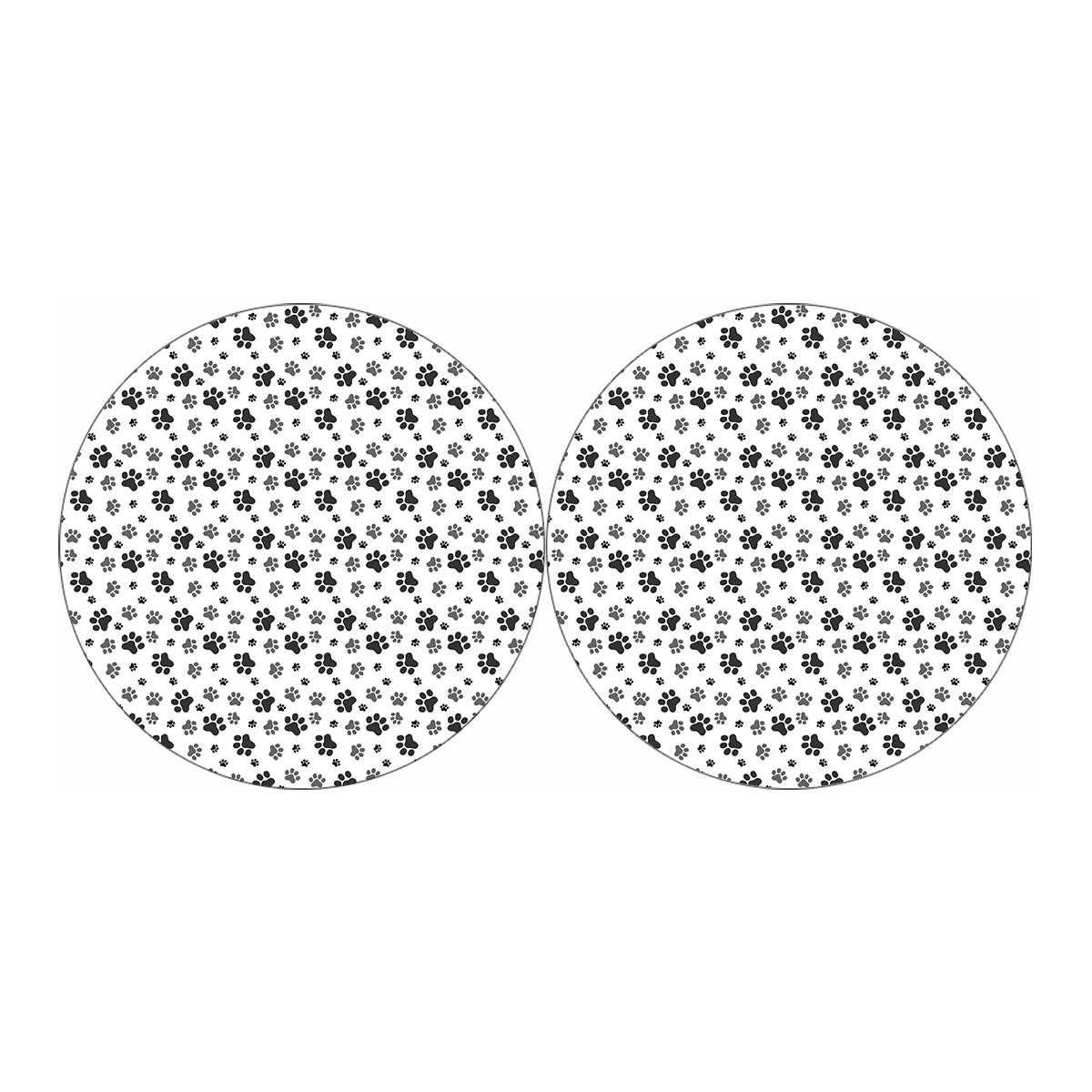 Grey Animal Paw Pattern Print Car Coasters
