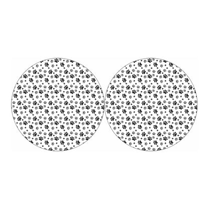 Grey Animal Paw Pattern Print Car Coasters