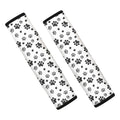 Grey Animal Paw Pattern Print Car Seat Belt Covers