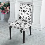 Grey Animal Paw Pattern Print Dining Chair Slipcover
