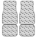 Grey Animal Paw Pattern Print Front and Back Car Floor Mats
