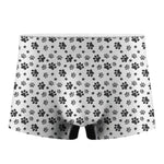 Grey Animal Paw Pattern Print Men's Boxer Briefs