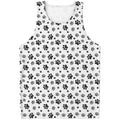 Grey Animal Paw Pattern Print Men's Tank Top