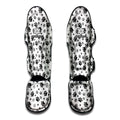 Grey Animal Paw Pattern Print Muay Thai Shin Guards