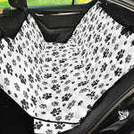Grey Animal Paw Pattern Print Pet Car Back Seat Cover