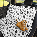 Grey Animal Paw Pattern Print Pet Car Back Seat Cover