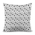 Grey Animal Paw Pattern Print Pillow Cover