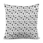 Grey Animal Paw Pattern Print Pillow Cover