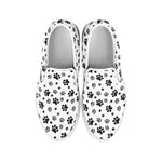 Grey Animal Paw Pattern Print White Slip On Shoes