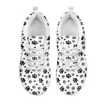 Grey Animal Paw Pattern Print White Sneakers