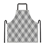 Grey Argyle Pattern Print Apron