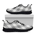 Grey Argyle Pattern Print Black Running Shoes