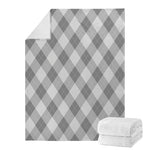 Grey Argyle Pattern Print Blanket