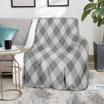 Grey Argyle Pattern Print Blanket