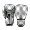 Grey Argyle Pattern Print Boxing Gloves