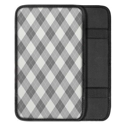 Grey Argyle Pattern Print Car Center Console Cover