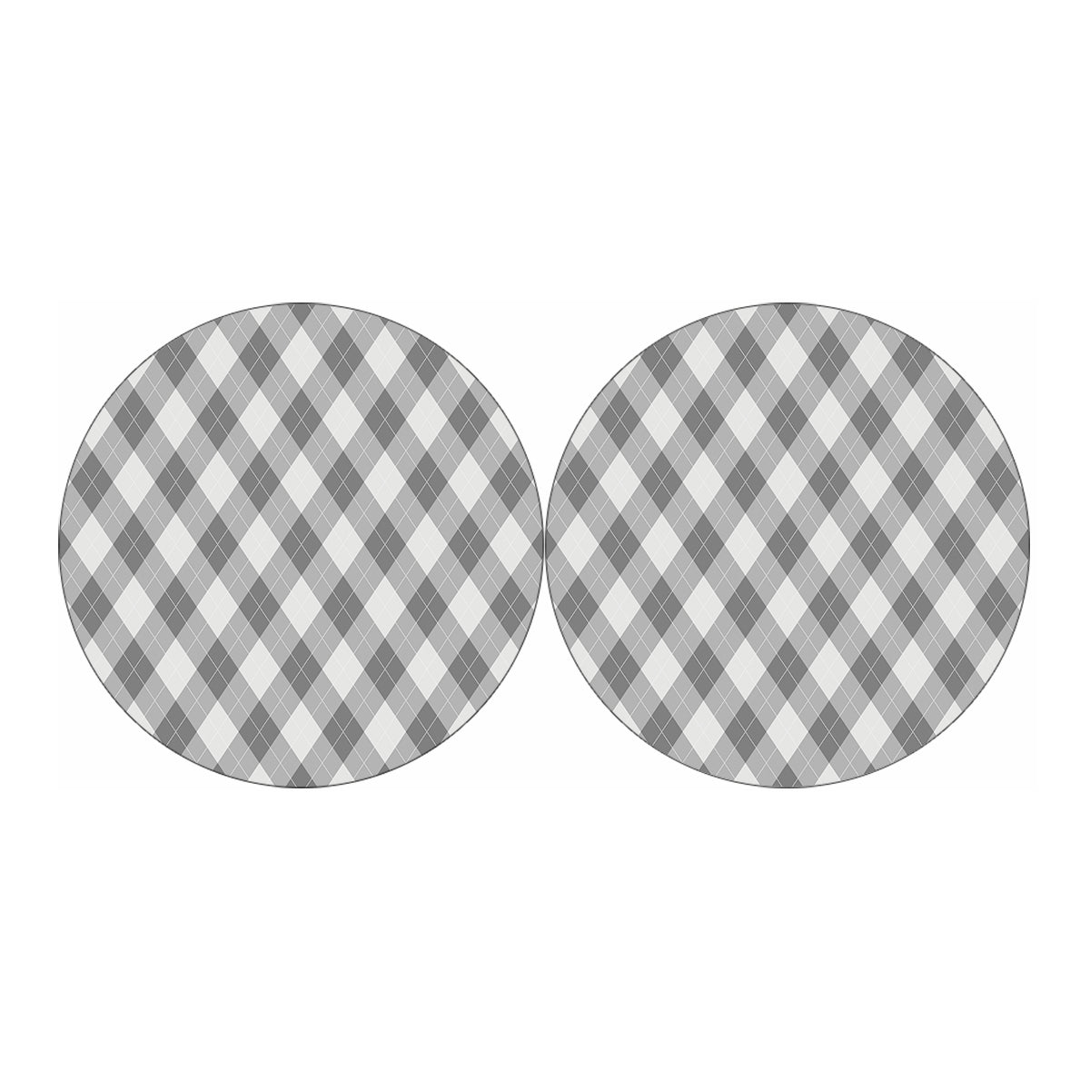 Grey Argyle Pattern Print Car Coasters