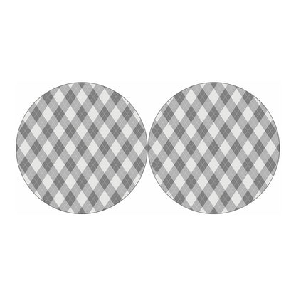 Grey Argyle Pattern Print Car Coasters