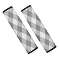 Grey Argyle Pattern Print Car Seat Belt Covers