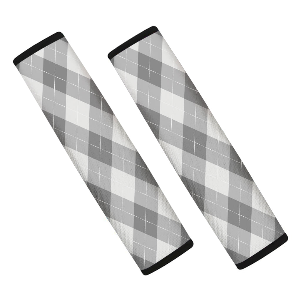 Grey Argyle Pattern Print Car Seat Belt Covers