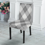 Grey Argyle Pattern Print Dining Chair Slipcover