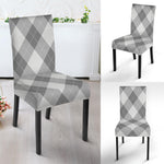 Grey Argyle Pattern Print Dining Chair Slipcover