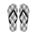 Grey Argyle Pattern Print Flip Flops