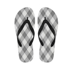 Grey Argyle Pattern Print Flip Flops