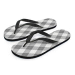 Grey Argyle Pattern Print Flip Flops