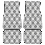 Grey Argyle Pattern Print Front and Back Car Floor Mats