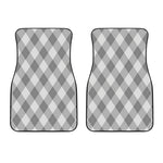Grey Argyle Pattern Print Front Car Floor Mats