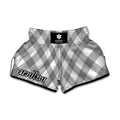 Grey Argyle Pattern Print Muay Thai Boxing Shorts