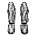 Grey Argyle Pattern Print Muay Thai Shin Guards