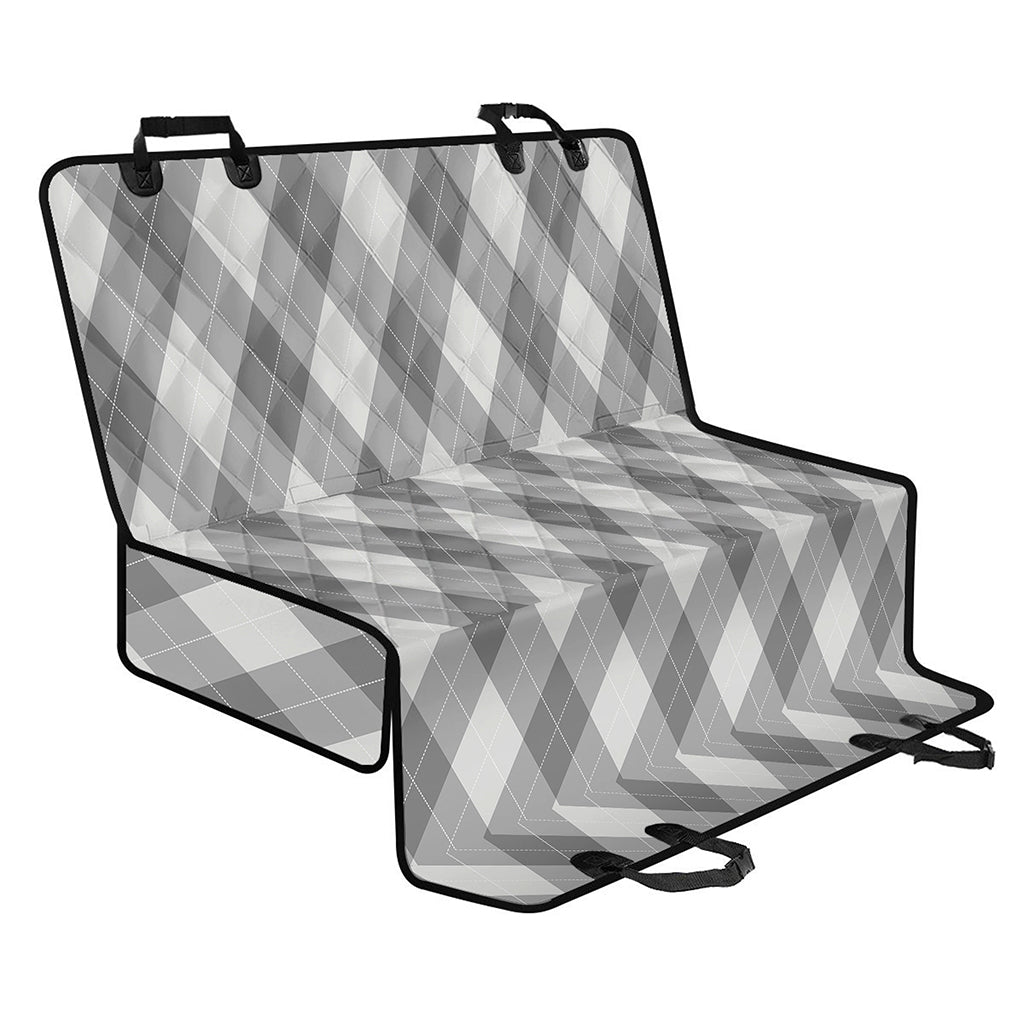 Grey Argyle Pattern Print Pet Car Back Seat Cover