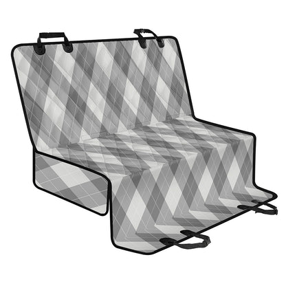 Grey Argyle Pattern Print Pet Car Back Seat Cover