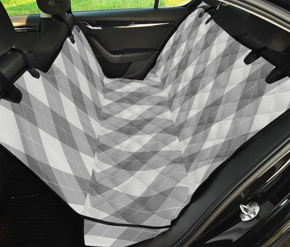 Grey Argyle Pattern Print Pet Car Back Seat Cover