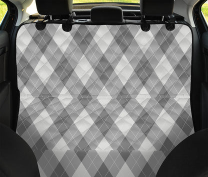 Grey Argyle Pattern Print Pet Car Back Seat Cover