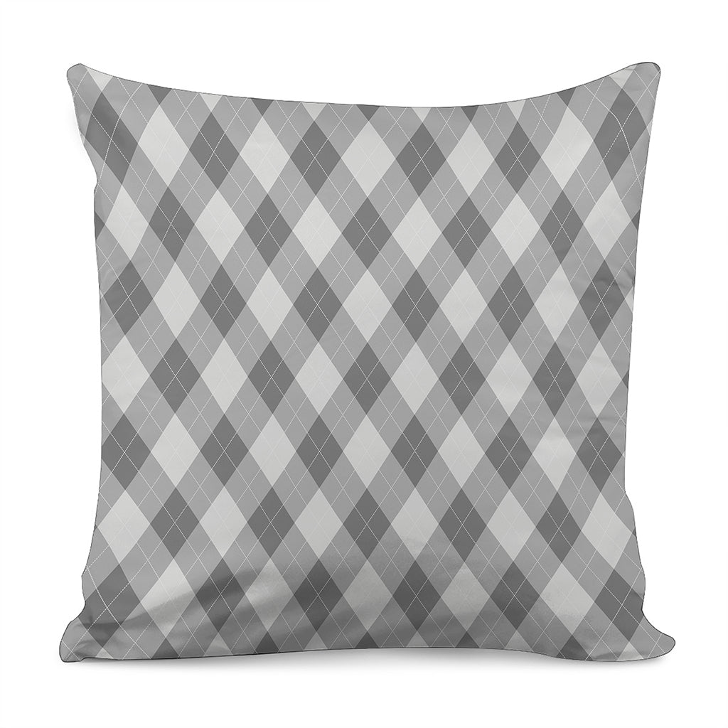 Grey Argyle Pattern Print Pillow Cover
