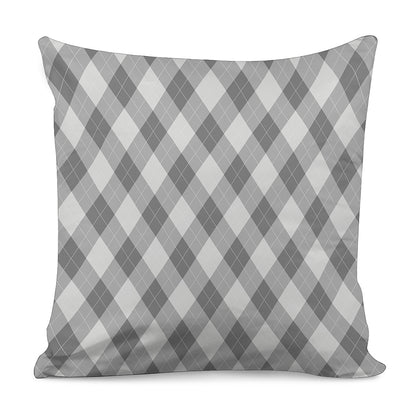 Grey Argyle Pattern Print Pillow Cover
