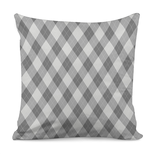 Grey Argyle Pattern Print Pillow Cover