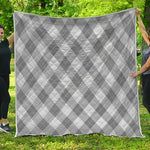 Grey Argyle Pattern Print Quilt