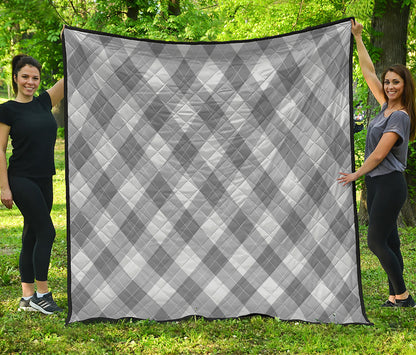 Grey Argyle Pattern Print Quilt