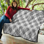 Grey Argyle Pattern Print Quilt