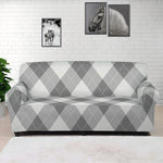 Grey Argyle Pattern Print Sofa Cover